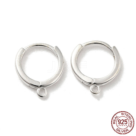 925 Sterling Silver Huggie Hoop Earring Findings STER-K174-15B-S-1