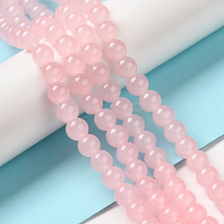 Baking Paint Imitation Jade Glass Round Bead Strands X1-DGLA-Q021-8mm-26-1