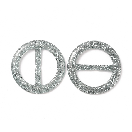 Flat Round Resin Buckle Clasps CRES-WH0013-15J-1