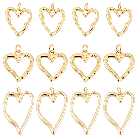 12Pcs 3 Styles Rack Plating Brass Pendants KK-BBC0024-11-1