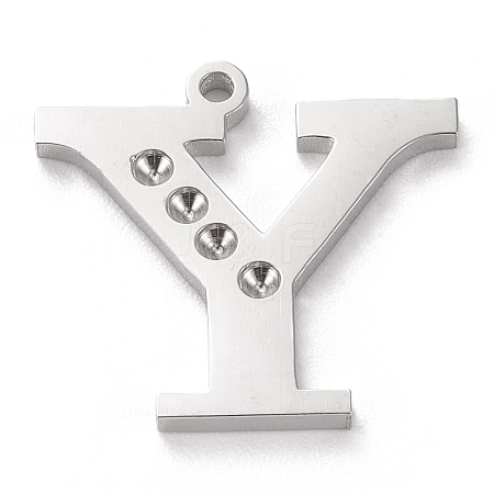 Tarnish Resistant 304 Stainless Steel Letter Pendant Rhinestone Settings LS-STAS-J028-01Y-1
