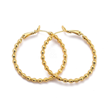 Grooved Large Ring Huggie Hoop Earrings for Women Girl KK-C224-04B-G-1