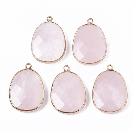 Natural Rose Quartz Pendants X-G-T131-08H-1