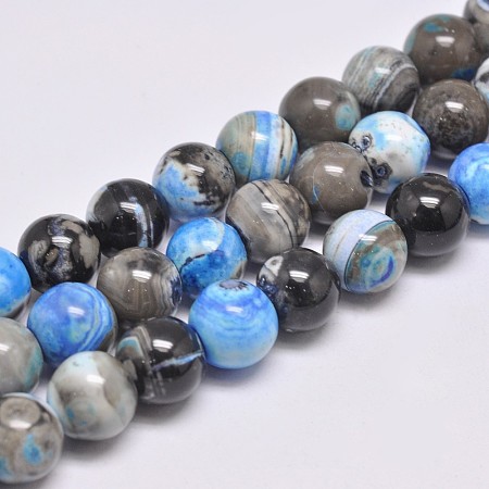 Natural Fire Crackle Agate Beads Strands X-G-D862-24-12mm-F-1