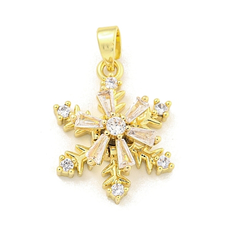 Rack Plating Brass Clear Cubic Zirconia Pendants KK-M291-05G-1