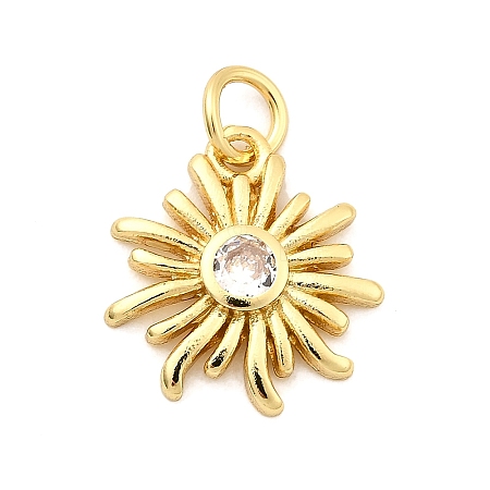Sun Brass Micro Pave Cubic Zirconia Pendants KK-C134-11G-07-1