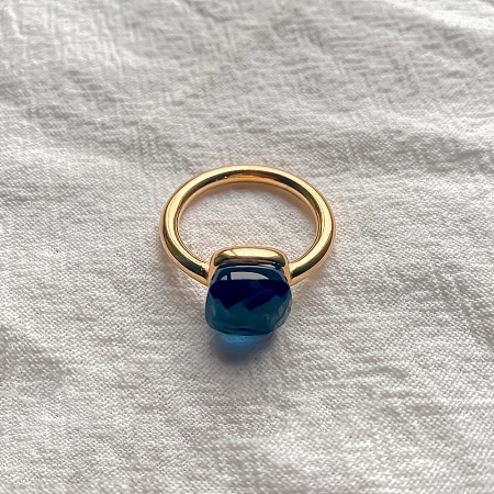 Square 304 Stainless Steel with Glass Finger Rings FS-WG8AAFA-33-1