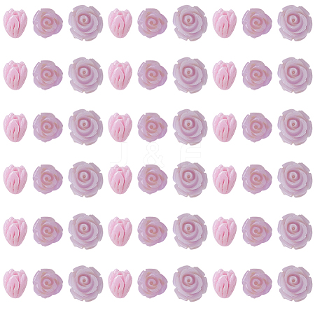 60Pcs 3 Styles Dyed Synthetic Coral Carved Beads CORA-SC0001-21B-1