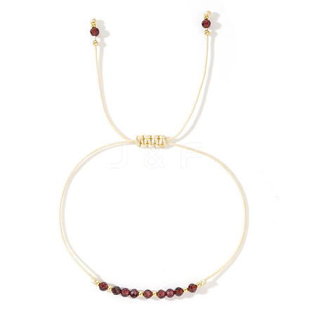 Natural Birthstone Braided Bead Bracelets for Women VA8051-1-1