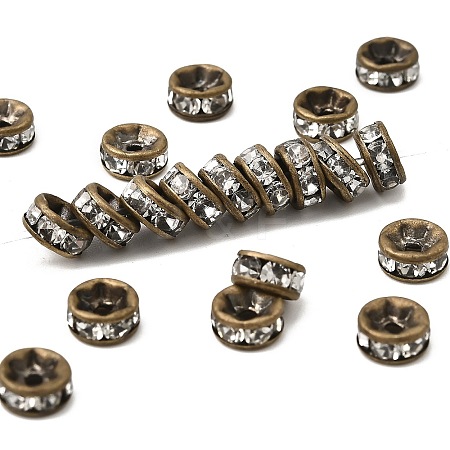 Brass Rhinestone Spacer Beads X-RB-A014-Z6mm-01AB-NF-1