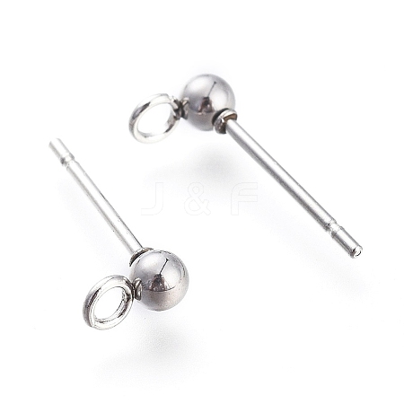 202 Stainless Steel Stud Earring Findings STAS-I324-01P-6mm-1