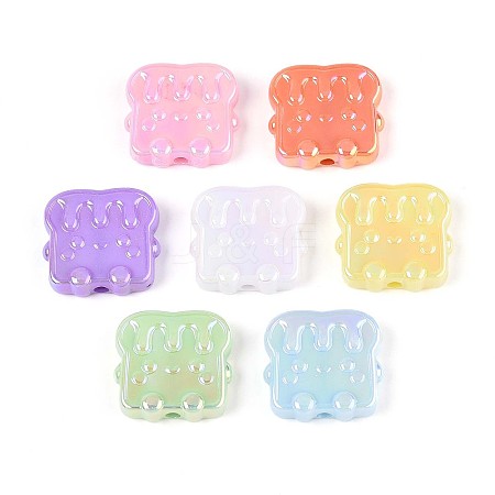 UV Plating Opaque Acrylic Beads OACR-T028-53-1