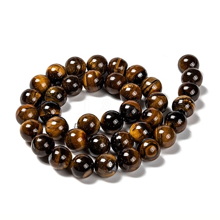 Natural Grade AB Tiger Eye Round Beads Strands G-YW0001-58C-1