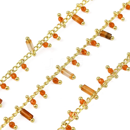 Handmade Brass Column Link Chains CHC-L053-12G-04-1