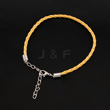 Trendy Braided Imitation Leather Bracelet Making BJEW-S076-009-1