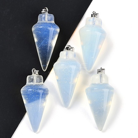 Opalite Gemstone Pointed Pendants G-K384-01P-06-1