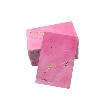 100Pcs Rectangle Gold Stamping Paper Necklace and Earring Display Cards PW-WG32565-01-1