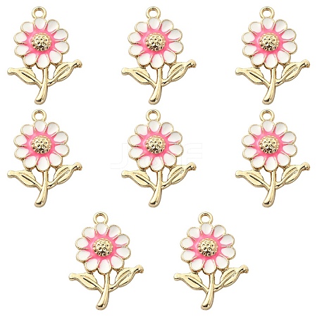 8Pcs Alloy Enamel Pendants ENAM-YW0002-31G-1