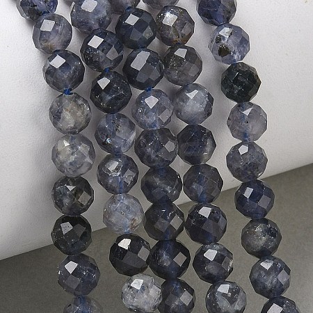 Natural Iolite/Cordierite/Dichroite Beads Strands G-L651-C03-6mm-1