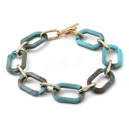 Acrylic & Aluminum Cable Chain Bracelets BJEW-JB05425-01-1