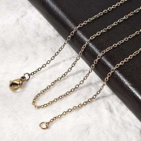 304 Stainless Steel Cable Chain Necklaces STAS-O053-11G-1