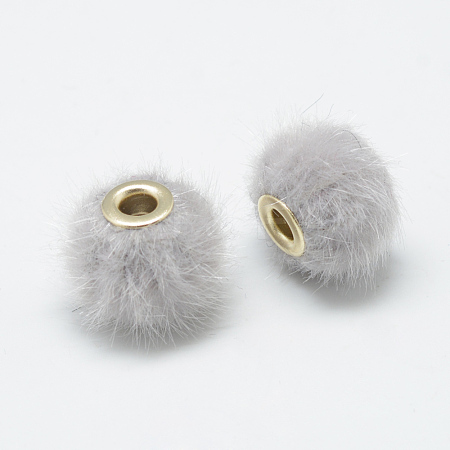 Handmade Faux Mink Fur European Beads OPDL-S089-02D-1