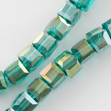 Electroplate Glass Beads Strands EGLA-R030-8x8mm-11-1