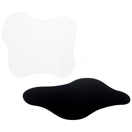 DELORIGIN 2Pcs 2 Colors Acrylic Cup Mats AJEW-DR0001-15-1