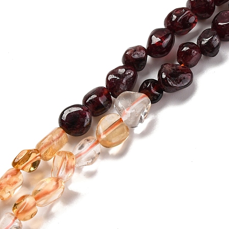 Natural Garnet & Citrine Beads Strands G-L610-B07-01-1