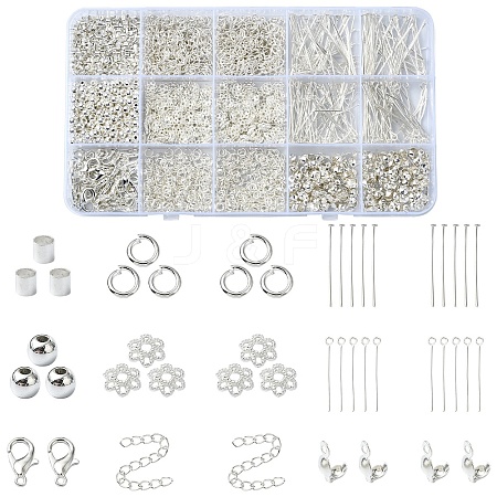 DIY Iron Eye Pin & Flat Head Pins & Bead Caps & Bead Tips Jewelry Making Findings Kits DIY-YW0010-20A-1