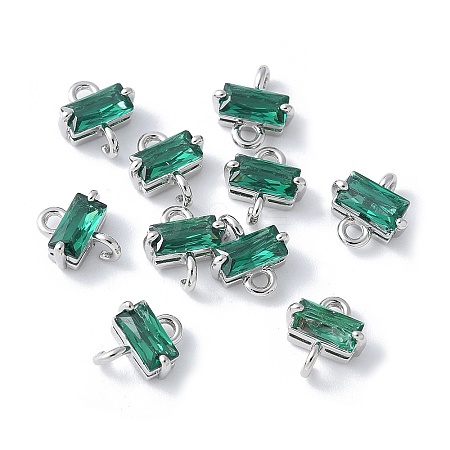 Brass Pave Cubic Zirconia Connector Charms KK-F892-53P-04-1