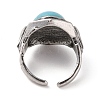 Oval Synthetic Turquoise Cuff Rings RJEW-B107-13AS-01-4