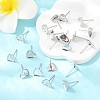 Tarnish Resistant Earring Cabochon Settings 304 Stainless Steel Ear Studs Blank Settings X-STAS-Q170-12-5