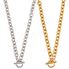 2Pcs 2 Colors Alloy Cable Chain Necklace for Men Women NJEW-AN0001-19-1