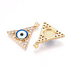 Brass Micro Pave Clear Cubic Zirconia Pendants for Women KK-T070-90A-02-2