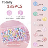 135Pcs 9 Colors Anti-Tarnish Electroplate Glass Beads Strands GLAA-TA0003-61-4