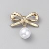 ABS Plastic Bead Zinc Alloy Brooches  LS-JEWB-WH0021-78B-G-1