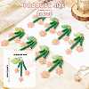 10Pcs Glass Seed Beaded Flower Pendants PALLOY-SZ00069-2