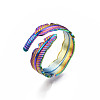 Feather Cuff Rings RJEW-N038-028-4