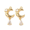 Brass Micro Pave Cubic Zirconia Pendants KK-D024-13G-1