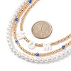 3Pcs 3 Style Shell Pearl & Seed & Lampwork Evil Eye Beaded Necklaces Set NJEW-JN04048-5