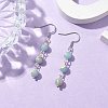 Round Synthetic Aqua Terra Jasper Dangle Earrings EJEW-JE05831-2