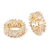 Brass Micro Pave Clear Cubic Zirconia European Beads KK-C142-03LG-2