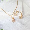 Butterfly Alloy Rhinestone Pendant Necklaces & Stud Earrings Sets for Women FS-WGF94CB-01-2