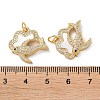 Brass Micro Pave Clear Cubic Zirconia Pendants KK-B083-33A-G-3