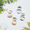 ANATTASOUL 2 Pairs 2 Colors Alloy Double Flat Round Dangle Stud Earrings for Women EJEW-AN0001-84-7