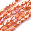 Electroplate Opaque Solid Color Glass Beads Strands EGLA-G035-B-FR01-1