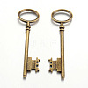 Tibetan Style Alloy Skeleton Key Large Pendants LS-TIBEP-S105-AB-NR-1