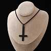 304 Stainless Steel Upside Down Cross Pendant Box Chain Necklaces NJEW-NH0001-07EB-2