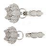 2Pcs Flower Alloy Rhinestone Snap Lock Clasps FIND-FH0018-22B-1